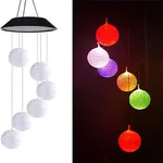 Forlide Solar Crystal Ball Wind Chime, Auto LED Color Changing Lamp Outdoor Decoration Waterproof Mobile Light Wind Bell or Patio, Home, Outdoor, Yard, Garden, Party, Festival Decoration