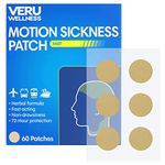 Veru Wellness Motion Sickness Patch - 60 Pack, Fast Acting - Car, Airplane and Trains - Easy to use - Herbal