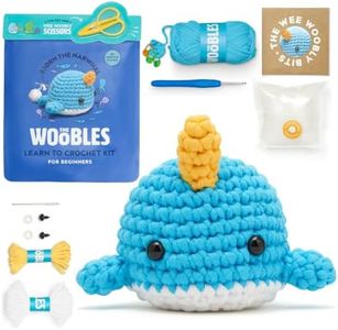 The Woobles Beginner Crochet Kit with Scissors Kit - Bjørn the Narwhal