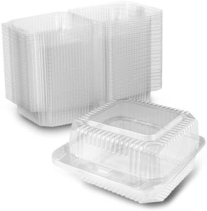MT Products Cake Slice Container ‎5" x 5" x 2.75" - Clear Square Hinged Medium Deep Individual Cake Slice Containers (Pack of 500) - Made in USA