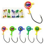 Crappie Jigs Kit,20pcs Crappie Fishing Hooks with 3D Eyes Jig Heads for Crappie Bass Walleye Panfish 1/16oz 1/8oz (1/16oz 1.75g 20pcs)