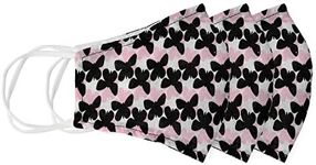 Voile Cotton Pink Black Butterfly Printed Face Mask Nose Clip Filter Pocket 3 Pak