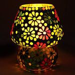 earthenmetal Handcrafted Colourful Flowers Desgin Mosaic Table Glass lamp for Home Bar Restaurant Cafe Decoration Light Indoor Outdoor