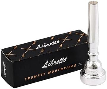 Libretto 7C Trumpet Mouthpiece, 2μm Silver Plated Trumpet Mouthpiece w/Vacuum Packing, Compatible with C and B♭ Trumpet, Designed for Beginners, Students, Intermediate Players