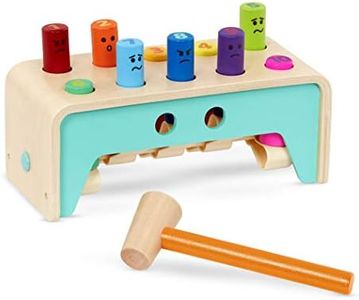 Battat Juego de martillo para niños fabricado en madera - juego de martillo, banco de golpear, banco de martillo, juego de golpear - juguete de motricidad, juguete educativo a partir de 1 años