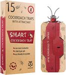 Pestmatic Smart Cockroach Trap x 15, Sticky Strong Glue Cockroach Trap with Food Bait, Roach Indoor Trap, Kraft Eco-Friendly & Natural Catcher for Crawling Insects, Alternative for Cockroach Killer