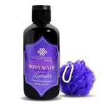 KAZARMAA Calming And Relaxing Lavender Shower Gel - Moisturizing Body Wash To Soothe & Relax -Soap -200Ml With Loofah (Lavender)