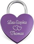 LIEBESSCHLOSS-FACTORY Engraved Heart Padlock Purple, Gift-Box and Much More… Get Your Customized Love-Lock Now!