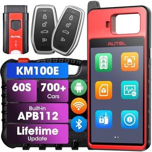 Autel MaxiIM KM100 (X) Key Fob Programming Tool, 60s Key Generation, OBD IMMO Learning Chip Read Write Clone, Built-in APB112, Includes 2PCS Programmable IKEY for 90% Cars, Lite of IM508S IM608 PRO II