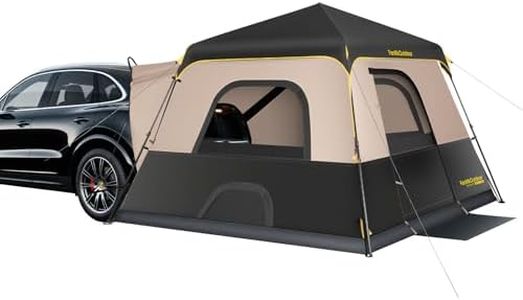 FanttikOutdoor Beta C6 Apex SUV Tent 6 Person Instant Cabin Car Tent Setup in 60 Seconds with Rainfly & Windproof Portable with Carry Bag for Family Camping, Upgraded Ventilation, Khaki