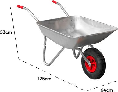 KCT 65L Steel Wheelbarrow – Heavy Duty Garden Cart