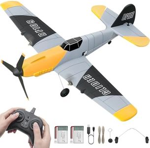 HAWK'S WORK 3 Channel RC Plane BF-109, Remote Control Airplane Ready to Fly, 2.4GHz 6-axis Gyro Stabilizer, Easy to Fly for Kids & Beginners