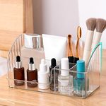 House of Quirk Makeup Tray Holder Organizer Cosmetic Display Case Tabletop Desktop Vanity Countertop Bathroom Wall Cabinet Medicine Storage Box (White)