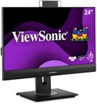 ViewSonic VG2456V 24 Inch 1080p Video Conference Monitor with Webcam, 2 Way Powered 90W USB C, Docking Built-in, Gigabit Ethernet RJ45, 40 Degree Tilt Ergonomics