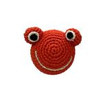 Captain Zack Crochet Frog Interactive Chew Dog Toy | Hand-Made with AZO Free Dye & Safe to Use Yarn | Red