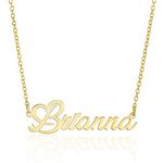 ZNA Jewels Personalised Name Pendant Necklace | Available in Silver, Gold or Rose Gold | Choose from 6 Unique Fonts | The Perfect Handmade Gift (18K Gold)