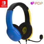 PDP Gaming LVL40 Stereo Headset with Mic for Nintendo Switch - PC, iPad, Mac, Laptop Compatible - Noise Cancelling Microphone, Lightweight, Soft Comfort On Ear Headphones, 3.5 mm jack - Yellow & blue