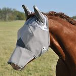 Cashel Crusader Horse Fly Mask with Long Nose and Ears, Grey, Draft