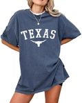 Texas T-Shirt for Men, Women, Unisex - State Pride Graphic Tee - Vintage Short Sleeve Crew Neck Top - 100% Cotton, Denim, Large