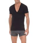 2(X)IST Men's Pima Cotton Slim Fit Deep V-Neck T-Shirt,Black,Large