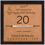 Suyi 20th Birthday Gifts for Her Morse Code Bracelet Sterling Silver Bracelet Birthday Jewelry 20 Year Old Gifts for Her 20