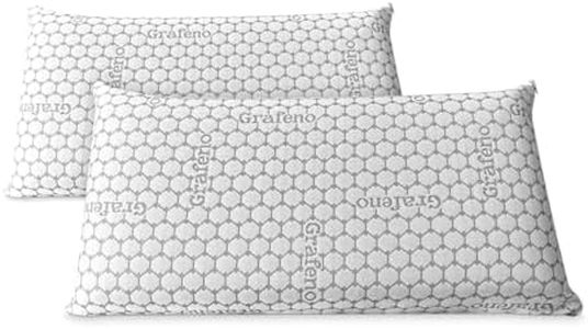 amuéblate online - Almohada Viscoelástica Carbono Visco | Máximo Confort y Excelente Adaptabilidad con Propiedades Antiestrés | 2 Unidades de 90 x 40 cm