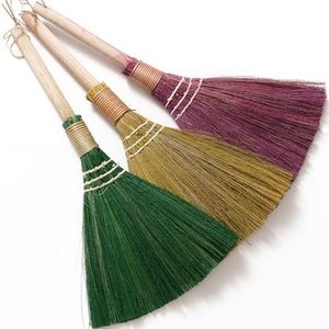 TTS For Home Set of 3 Broom for Kid - Vietnamese Color Natural Straw Soft Broom - Small Whisk Broom (16.93inc Length, 8.27 inch Width)