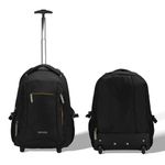 NOVEX Pacific 35 Litre Water Resistant Laptop Trolley Bags for Travel with 3 Compartments 15.6" Roller Case for Office Travel Black Bag for Men & Women | 2 Wheels Trolley Backpack Laptop