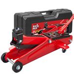 Torin BIG RED T825013S1 Hydraulic Trolley Floor Service/Floor with Blow Mold Carrying Storage Case, 2.5 Ton (5,000 lb) Capacity, Red