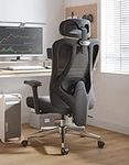 Hbada Ergonomic Office Chair Desk Chair with Rotatable Lifting Adjustable Lumbar Support and Headrest, Tilt Function Swivel Computer Task Chair