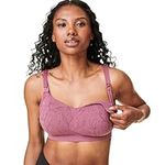 BRAVADO! DESIGNS Women's Nursing Bra for Breastfeeding, Intrigue Balconette Supportive Seamless Wirefree Maternity Bra, Berry Jacquard, Large Full Cup