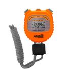 Marathon Adanac 3000 Digital Stopwatch Timer - Acrylic Lens Display for Easy Cleaning | Commercial Grade Waterproof Shock Resistant | Exercise Timer Interval Training - Neon Orange