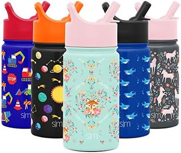 Simple Modern 14oz Summit Kids Water Bottles with Straw Lid Sippy Cup - Dishwasher Safe Vacuum Insulated Tumbler Double Wall Travel Mug 18/8 Stainless Steel Flask - Fox and The Flower