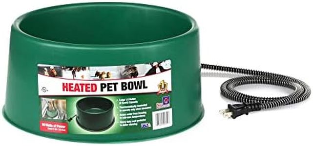 Farm Innovators 1.5 Gallon 60 Watt Electric Powered Heated Pet Water Bowl with Thermostatic Control and Anti Chew Cord, Green