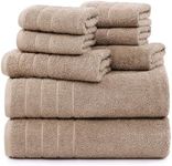 Casa Platino Towels, 8 Piece Towel Set, 2 Large Bath Towels (30"x 60"), 2 Hand Towels & 4 Washcloths, 100% Ring Spun Cotton Bathroom Towels, Highly Absorbent Towels Set, Quick Dry Towels - Tawny Brown