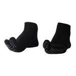Mint & Oak Black Unisex Two-Toe Grip Socks – Anti-Slip Socks for Yoga, Pilates, Home & Elderly Use | Non-Skid Sole for Fall Prevention | Breathable & Stretch Fit