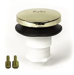 PF WaterWorks PF0935-PB Universal Touch (Tip Toe or Foot Actuated) Bathtub/Bath Tub Drain Stopper includes 3/8" and 5/16" Fittings, No Hair Catcher, Polished Brass