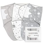 GLLQUEN BABY Baby Swaddle Wraps for 0-3 Months Newborn,100% Breathable Organic Cotton Fabric Swadding Blankets,3 Pack(Grey)