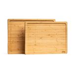 Smirly Bamboo Cutting Boards for Kitchen - Wood Cutting Board Set of 3 - Wooden Cutting Boards for Kitchen - Bamboo Wood Chopping Board Set