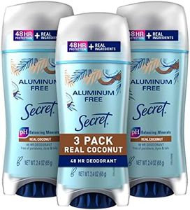 Secret Aluminum Free Deodorant for Women, Coconut 2.4 oz (Pack Of 3)