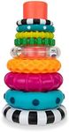 Sassy Stacks of Circles | Stacking Ring STEM Developmental Learning Toy | High Contrast Multicolored 9 Piece Set | For Ages 6+ Months