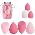 SUAKE 7in1 Professional Beauty Blender Set for Face Makeup | Makeup Sponges Set is suitable with Liquid & Creams | Sponge makeup is for all Skin Types & it is Soft Latex-Free Reusable & washable (Multicolor 4 Big + 3 Mini=7 Pcs)