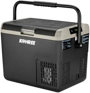 Kohree 12V Car Refrigerator, 19Qt/18LvCar Fridge with Large Handle for Easy Carrying, Portable Freezer -4~68℉ 12/24V DC 110~240V AC Electric Cooler for Camping, Road Trips, Travel