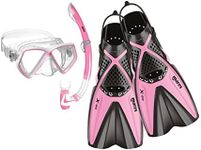 Mares Girl Set X-One Pirate Diving Mask, Snorkel & Fins - Pink, S