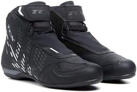 TCX Mens R04d Air Motorcycle Boots, Breathable and Versatile, Mesh Upper with Hot-Melt Coating, Laces Velcro Closure, Black Grey, 8 UK