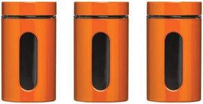 Premier Housewares Storage Canisters - Orange, Set of 3, H19 x W10 x D10cm