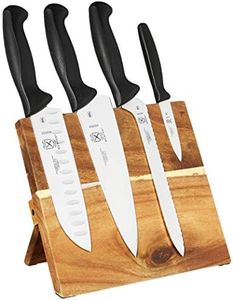 Mercer Culinary 5-Piece Millennia Knife & Magnetic Acacia Board Set, Black
