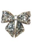 Trend By Kimaayra Luxury Bejeweled Hair Bow Rhinestone Embellished Alligator clip for Women and Girls, Gift for her, Gift for women, 1 Hair Bow, Free Size (Silver)