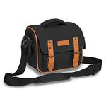 PEDEA DSLR camera bag "Vintage" Camera bag for SLR cameras with waterproof rain cover, carrying strap and accessory compartments, Size XL, black