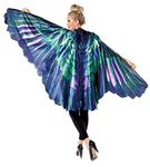 Seasons Women Birds Cape Wing for Halloween Costume Dress (Birds) Orange/Blue, Orange/ Blue, Large